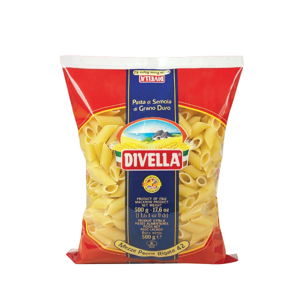 DIVELLA PASTA DI SEMOLA MEZZE PENNE RIGATE N.42 500 GR (24 in a box)
