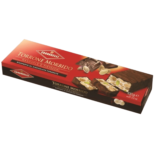 CONDORELLI TORRONE SOFT ALMOND COVERED DARK CHOCOLATE 100 GR (15 in a box)