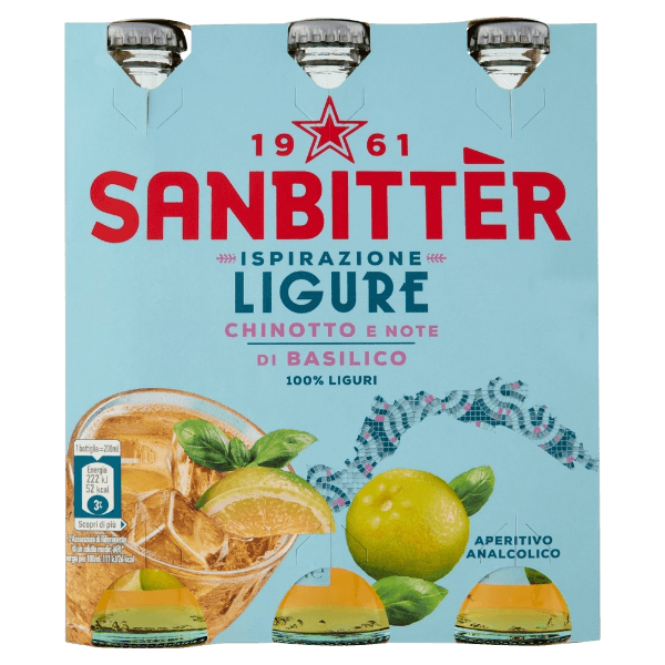 SANBITTER NON-ALCOHOLIC APERITIF LIGURE CHINOTTO BASIL 20 CL X3 (8 in a box)
