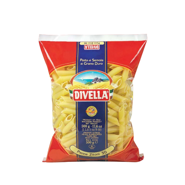 DIVELLA PASTA DI SEMOLA PENNE ZITONI N.30 500 GR (24 in a box)