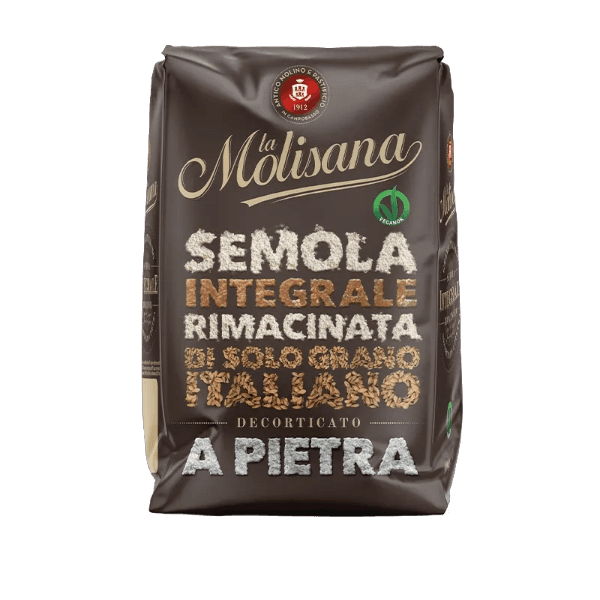 MOLISANA FLOURS SEMOLA INTEGRALE RIMACINATA DI GRANO DURO 1 KG (12 in a box)
