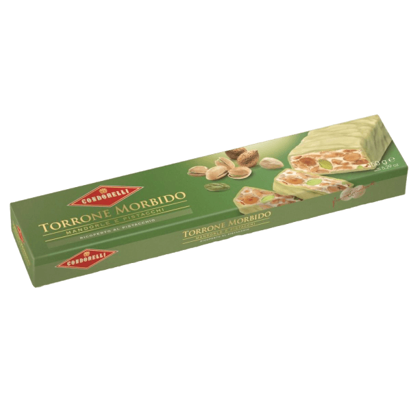 CONDORELLI TORRONE SOFT ALMOND COVERED PISTACHI 100 GR (15 in a box)