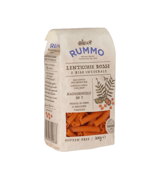RUMMO PASTA GLUTEN FREE MACCHERONCELLI RIGATI ALLE LENTICCHIE N.7 300 GR (16 in a box)