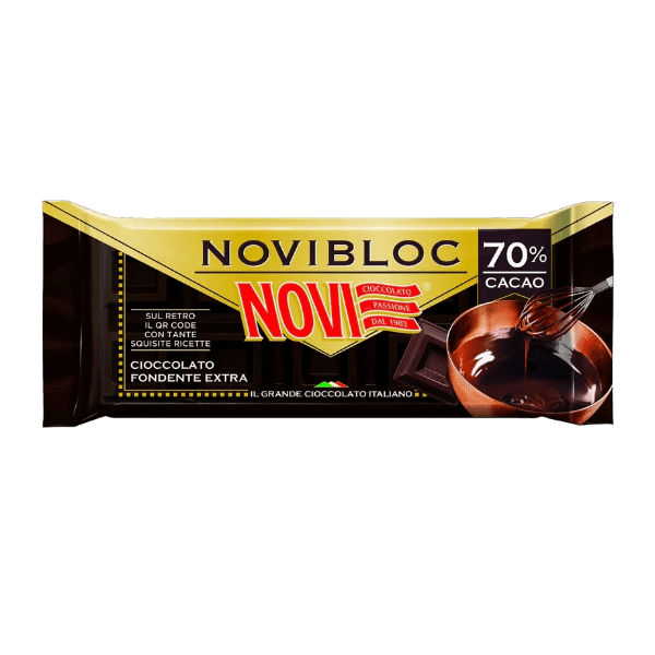 NOVI NOVIBLOC CHOCOLATE DARK 70% COCOA 140 GR (18 in a box)
