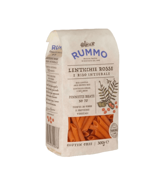 RUMMO PASTA GLUTEN FREE PENNETTE RIGATE ALLE LENTICCHIE N.70 300 GR (16 in a box)