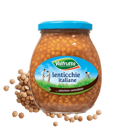 VALFRUTTA LEGUMES LENTILS IN BRINE 370 GR (12 in a box)