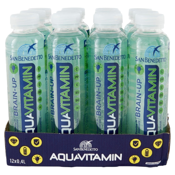 SAN BENEDETTO AQUAVITAMIN C BRAIN-UP KIWI/APPLE/POMEGRANATE PET 400 ML (12 in a box)