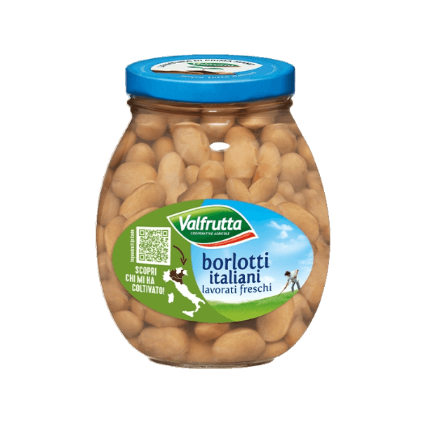VALFRUTTA LEGUMES BEANS BORLOTTI IN BRINE 370 GR (12 in a box)