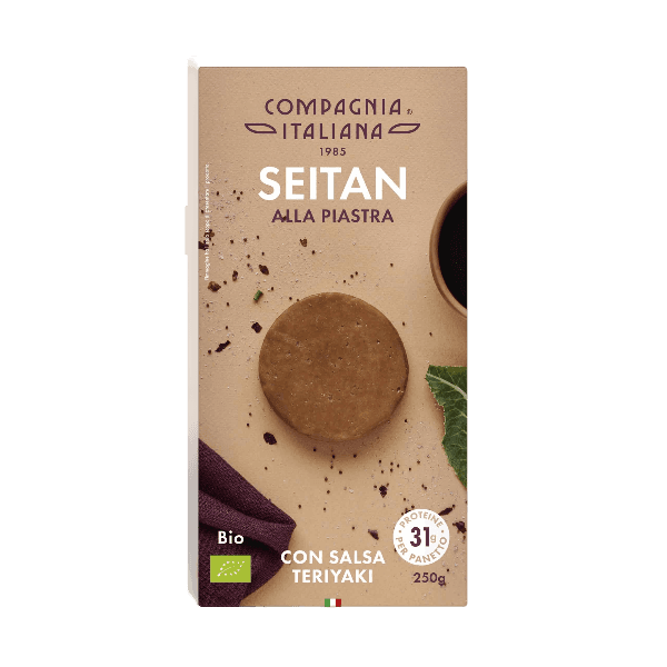 COMPAGNIA ITALIANA SEITAN PLATE WITH TERIYAKI SAUCE 250 GR (6 in a box)