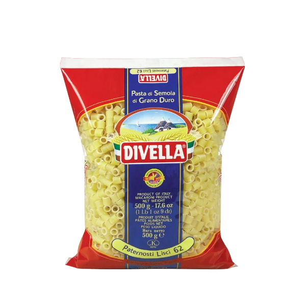 DIVELLA PASTA DI SEMOLA PATERNOSTI LISCI N.62 500 GR (24 in a box)