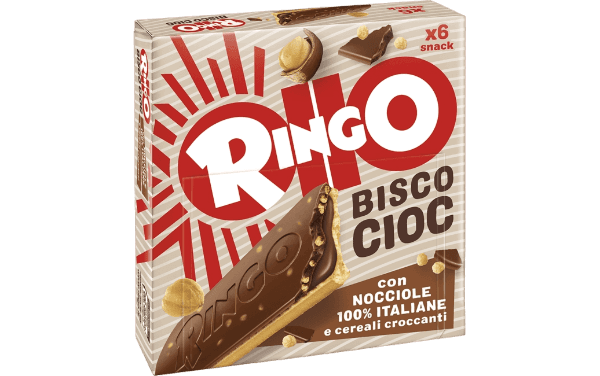 PAVESI RINGO BISCOTTI BISCOCIOC HAZELNUT X6 162 GR (12 in a box)
