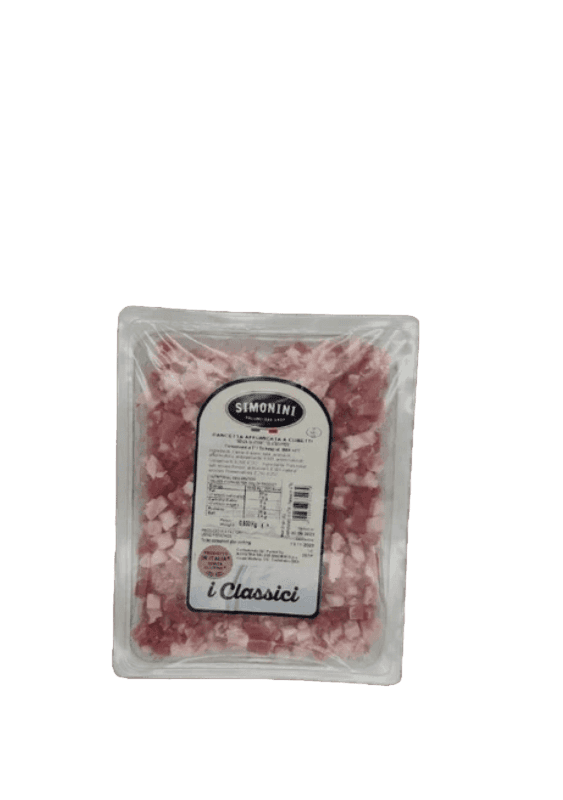 SIMONINI BACON CUBED SMOKED 500 GR (4 in a box)