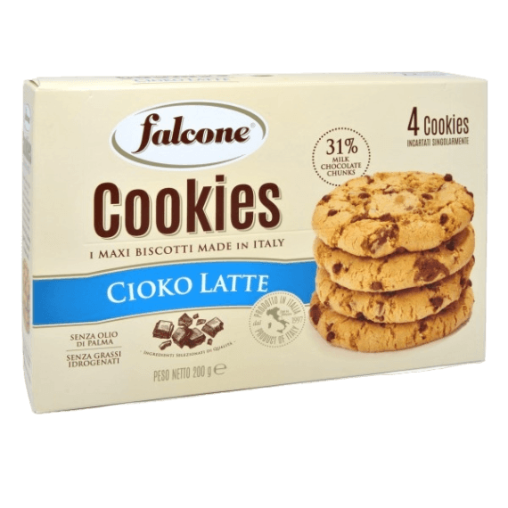 FALCONE BISCOTTI COOKIES CIOKO MILK 200 GR (12 in a box)