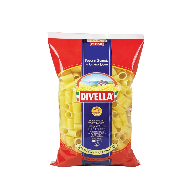 DIVELLA PASTA DI SEMOLA MEZZI OCCHI DI LUPO N.20 500 GR (24 in a box)