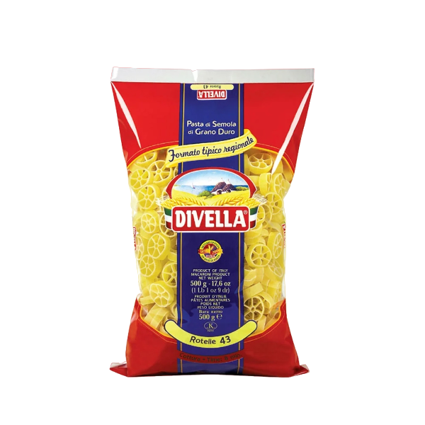 DIVELLA PASTA DI SEMOLA FORMATI SPECIALI ROTELLE N.43 500 GR (24 in a box)
