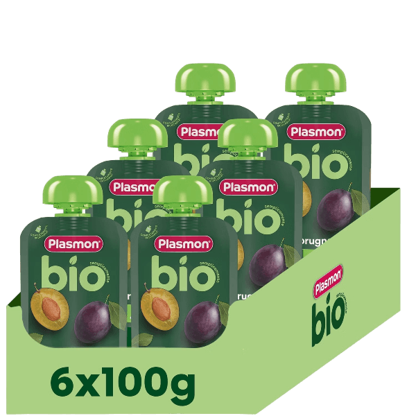 PLASMON FRUIT JUICE BIO POUCH PRUNE 100 ML (6 in a box)