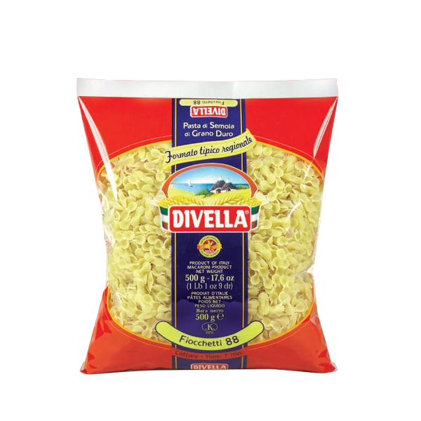 DIVELLA PASTA DI SEMOLA FORMATI SPECIALI FIOCCHETTI N.88 500 GR (24 in a box)