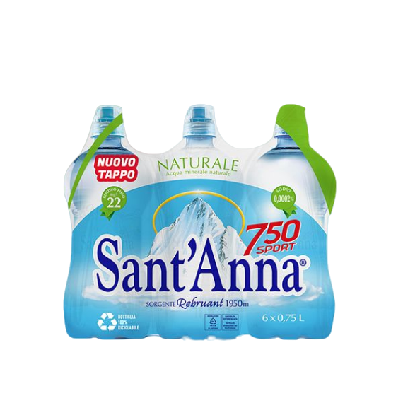 SANT'ANNA STILL WATER 750 SPORT THUMB UP PET 750 ML (6 in a box)