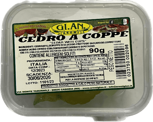 GI. AN. AROMI CRYSTALLIZED CEDAR A COPPE WHOLE 90 GR (12 in a box)