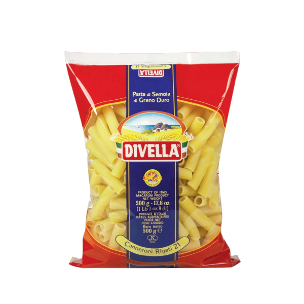 DIVELLA PASTA DI SEMOLA CANNERONI RIGATI N.21 500 GR (24 in a box)