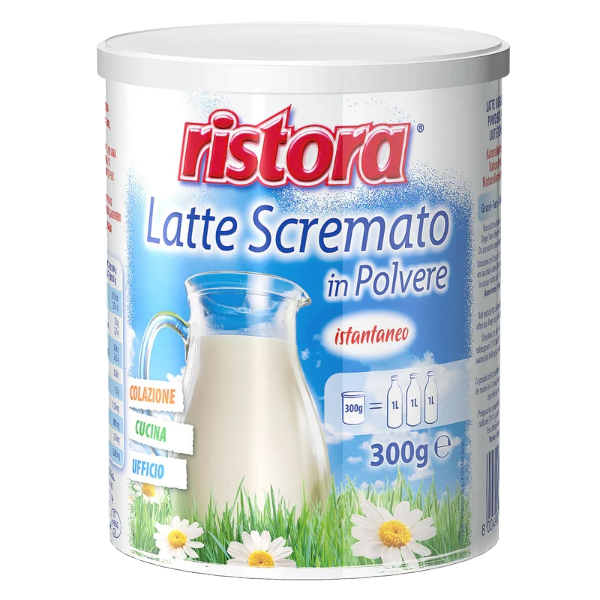 RISTORA WATER-SOLUBLE INSTANT SKIMMED MILK POWDER 300 GR (6 in a box)