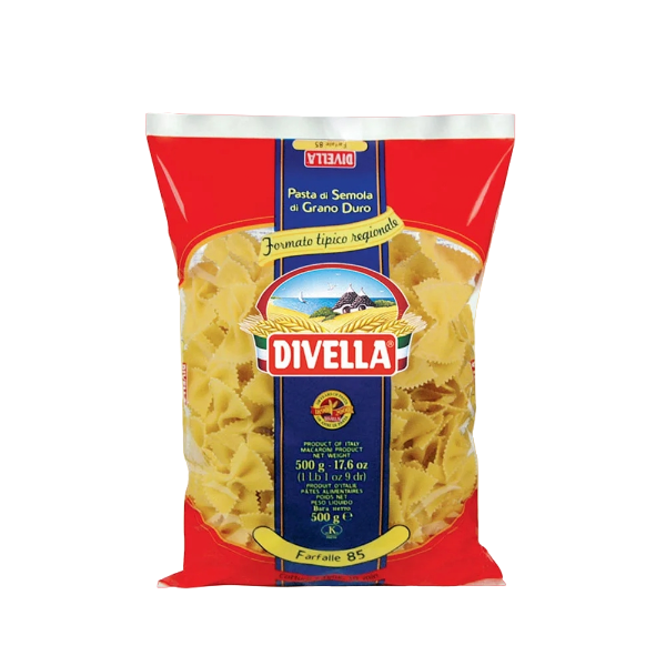 DIVELLA PASTA DI SEMOLA FORMATI SPECIALI FARFALLE N.85 500 GR (24 in a box)