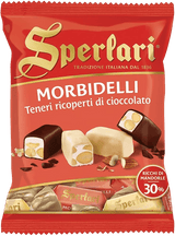 SPERLARI PRALINES TORRONCINI MORBIDELLI SOFT COVERED CHOCOLATE 117 GR (45 in a box)