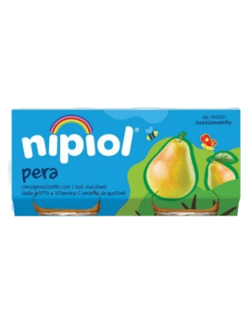 NIPIOL HOMOGENIZED FRUIT PEAR 80 GR X2 (12 in a box)