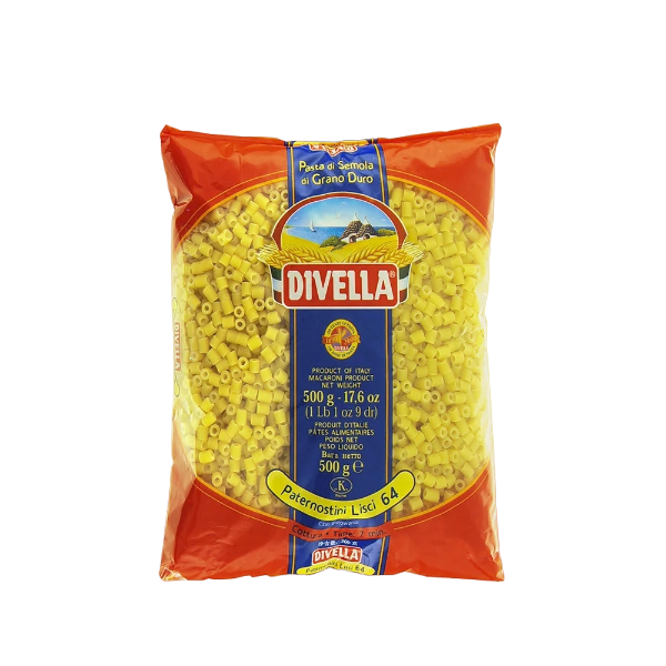 DIVELLA PASTINA DI SEMOLA PATERNOSTINI LISCI N.64 500 GR (24 in a box)