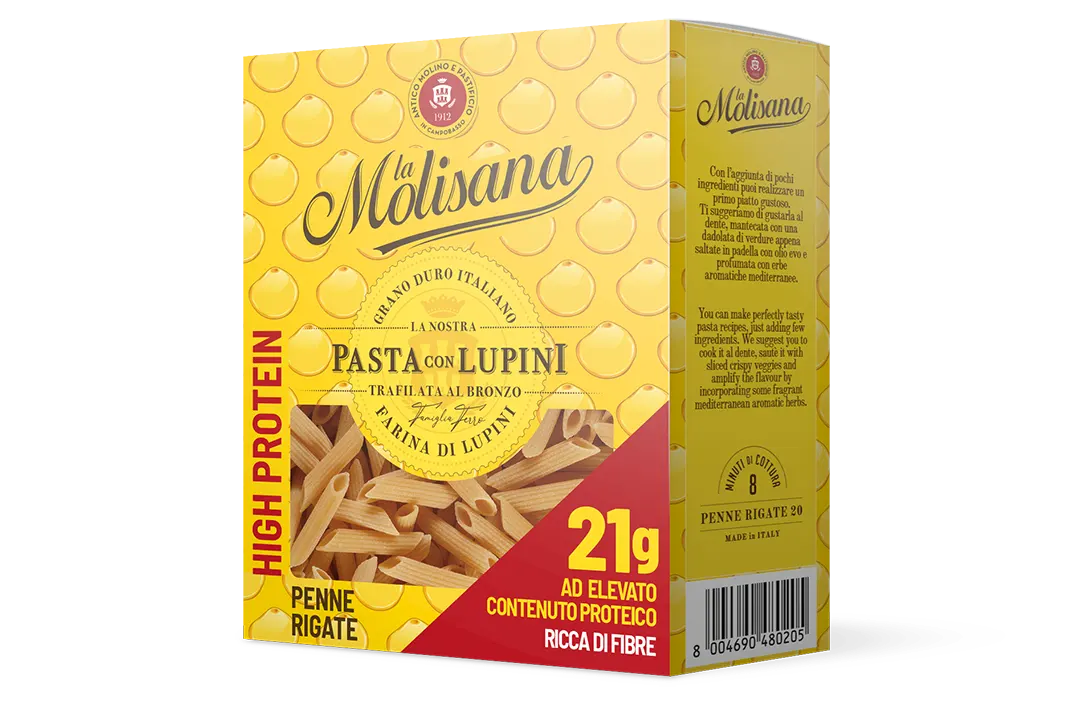 MOLISANA PASTA DI LUPINI HIGH PROTEIN PENNE RIGATE 400 GR (12 in a box)
