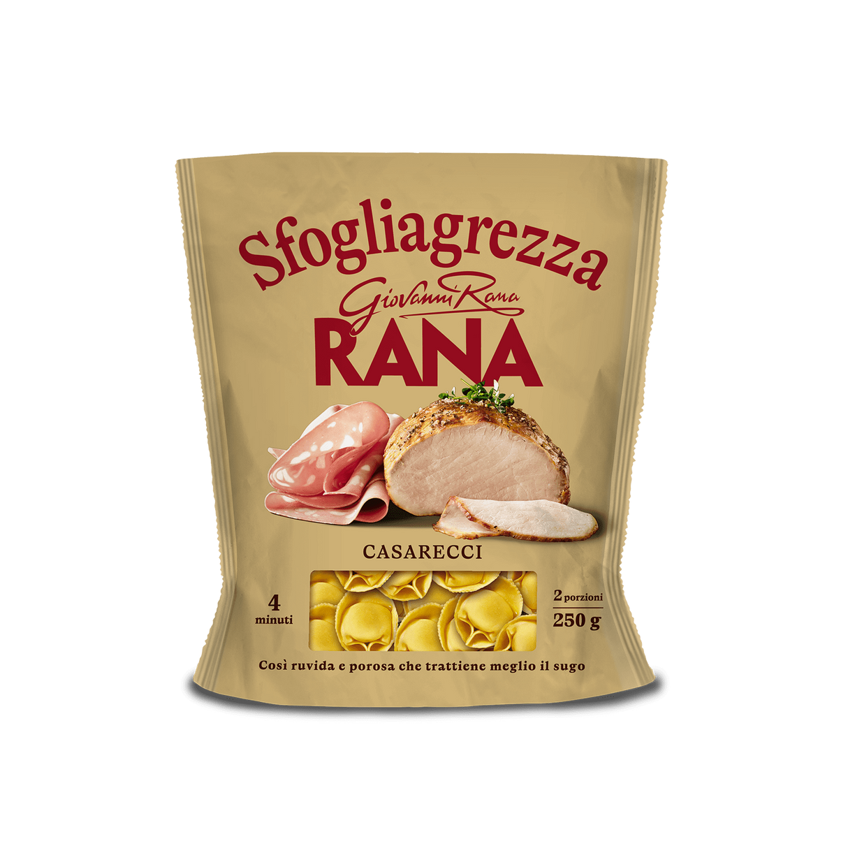 RANA SFOGLIAGREZZA STUFFED PASTA TORTELLINI CASARECCI 250 GR (4 in a box)