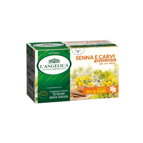 L'ANGELICA HOT HERBAL TEAS SENNA E CARVI REGOLARITA' X18 FILTERS (10 in a box)
