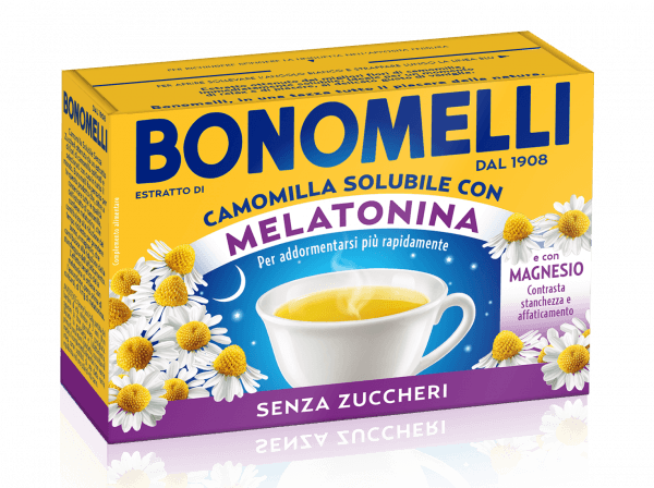 BONOMELLI CHAMOMILE MELATONIN SOLUBLE SUGAR FREE FILTERS X16 72 GR (24 in a box)