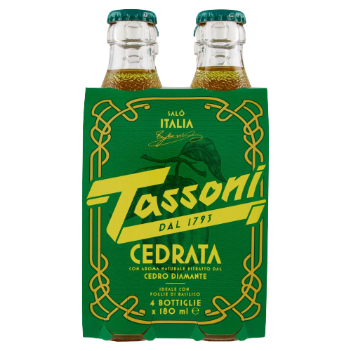 TASSONI SODA CEDRATA GLASS 18 CL X4 (6 in a box)