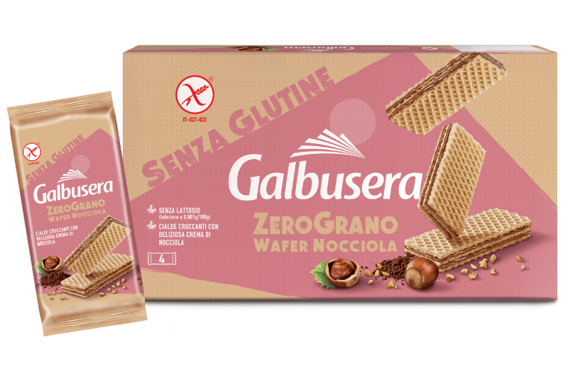 GALBUSERA WAFER ZERO GRANO HAZELNUT GLUTEN FREE 180 GR (12 in a box)