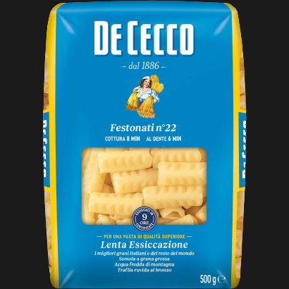 DE CECCO PASTA DI SEMOLA FESTONATI N.22 500 GR (24 in a box)