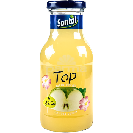 SANTAL FRUIT JUICE APPLE GREEN GLASS 250 ML (24 IN A BOX)