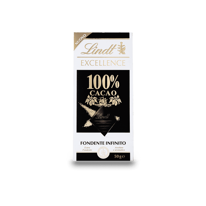LINDT EXCELLENCE CHOCOLATE BAR DARK EXTRA INFINITO 100% 100 GR (18 in a box)
