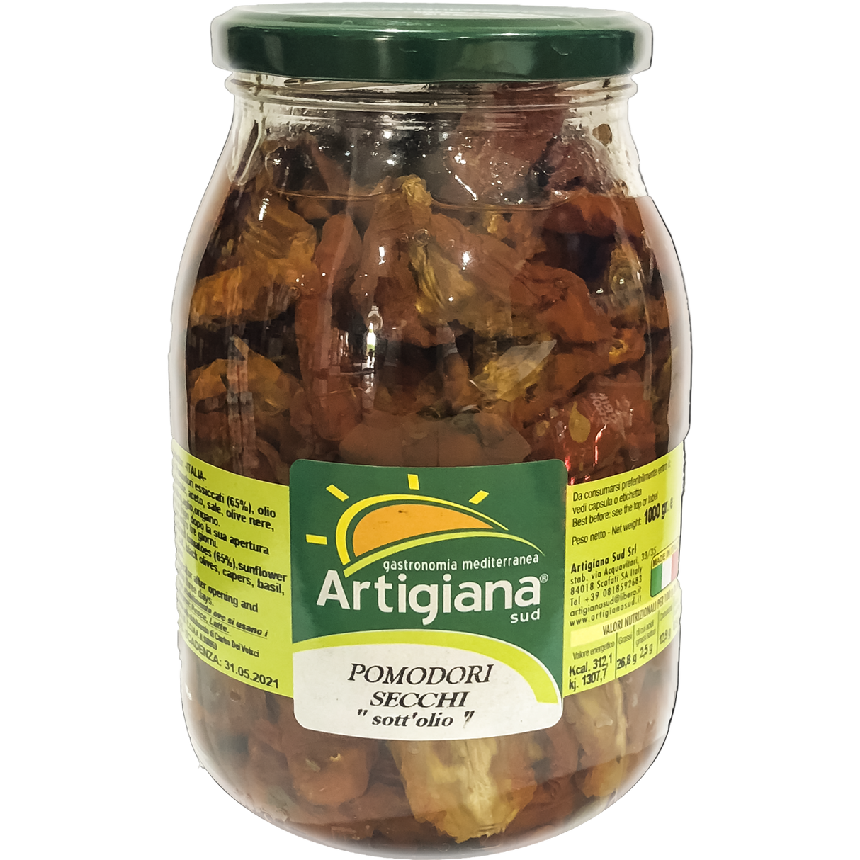 ARTIGIANA SUD DRY TOMATOES IN JAR 1 KG (6 in a box)