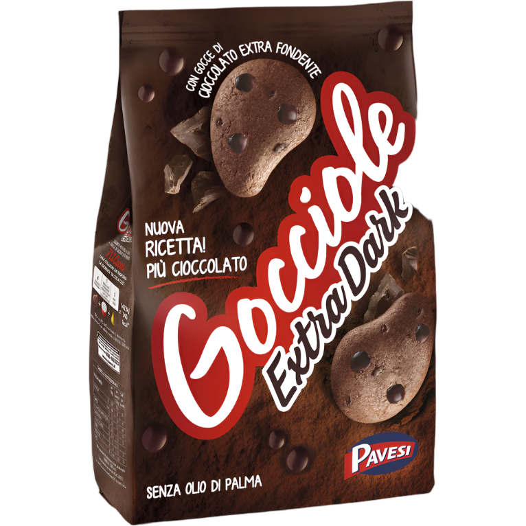 PAVESI BISCOTTI GOCCIOLE EXTRA DARK 400 GR (12 in a box)