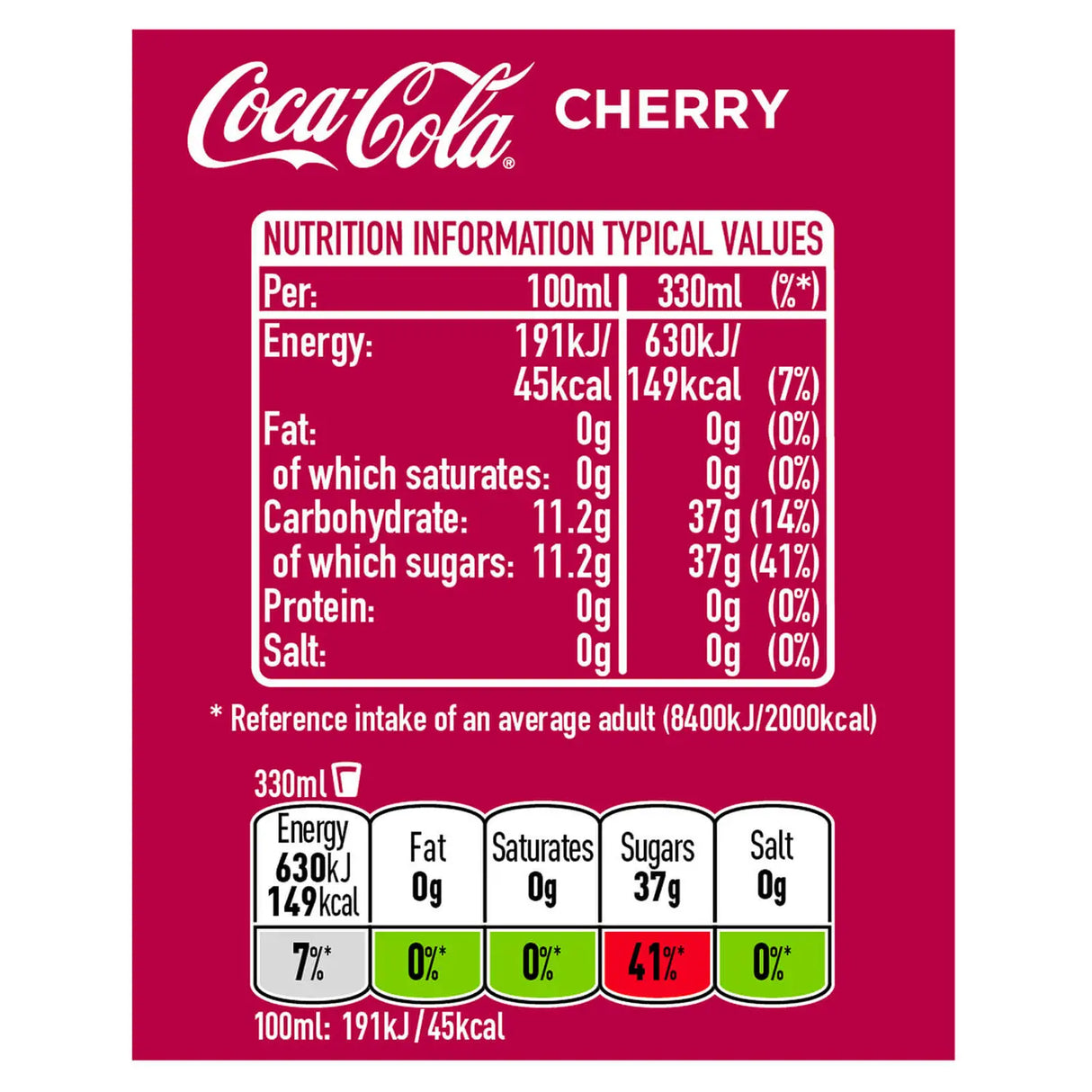COCA COLA CHERRY CANS GB 330 ML (24 in a box)