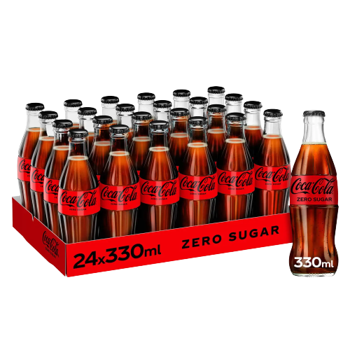 COCA COLA ZERO GLASS 330 ML (24 in a box)