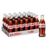 COCA COLA DIET COKE GLASS 330 ML (24 in a box)