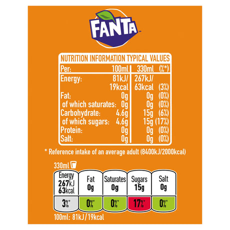 FANTA ORIGINAL ORANGE ARANCIATA CANS 330 ML (24 in a box)