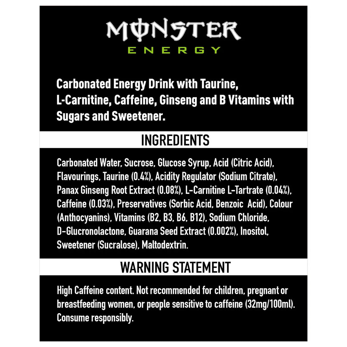 MONSTER ENERGY ORIGINAL CANS 500 ML (12 in a box )