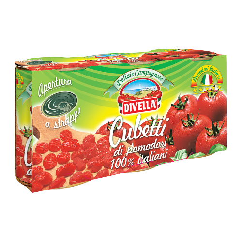 DIVELLA POLPA DI POMODORI CUBETTI TIN 400 GR X3 (8 in a box)