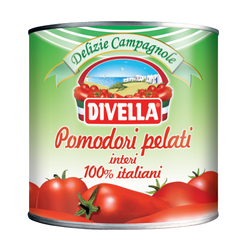 DIVELLA POMODORI PELATI INTERI TIN 2.5 KG (6 in a box)