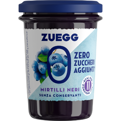 ZUEGG JAMS ZERO ADDED SUGAR BLUEBERRIES JAR 220 GR (8 in a box)