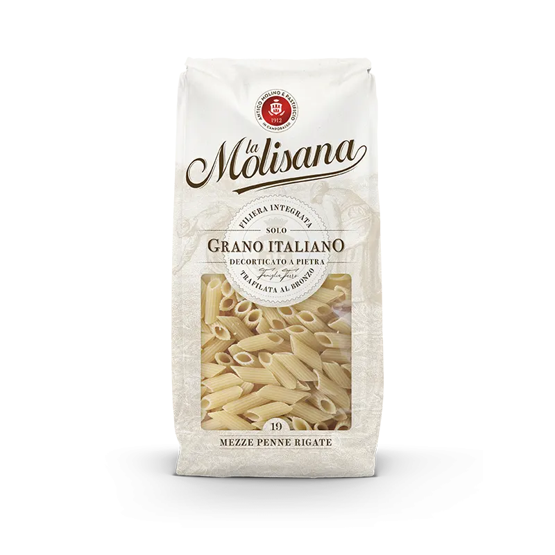 MOLISANA PASTA DI SEMOLA MEZZE PENNE RIGATE N.19 500 GR (24 in a box)