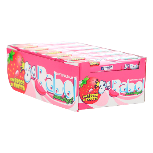 BIG BABOL CHEWING GUM CREAM AND STRAWBERRY 88 GR (24 in a box)